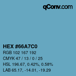 Color code: HEX #66A7C0 | qconv.com