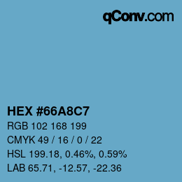 颜色代码: HEX #66A8C7 | qconv.com
