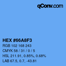 Color code: HEX #66A8F3 | qconv.com