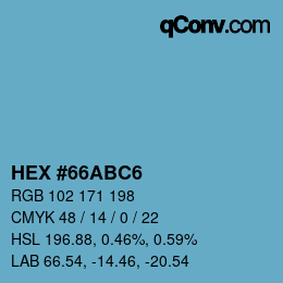 Farbcode: HEX #66ABC6 | qconv.com