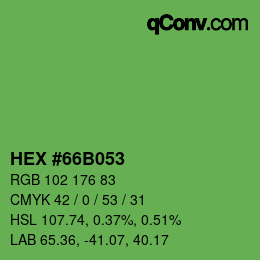 カラーコード: HEX #66B053 | qconv.com