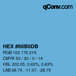 カラーコード: HEX #66B0DB | qconv.com