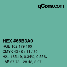 Color code: HEX #66B3A0 | qconv.com