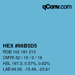 颜色代码: HEX #66B5D5 | qconv.com