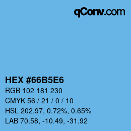 Color code: HEX #66B5E6 | qconv.com