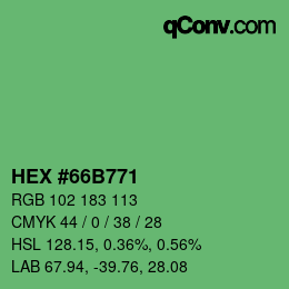 Color code: HEX #66B771 | qconv.com