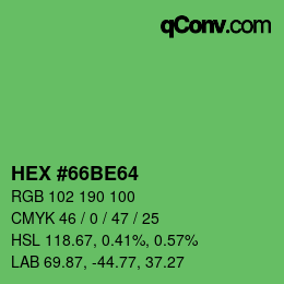 Código de color: HEX #66BE64 | qconv.com