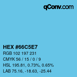 Color code: HEX #66C5E7 | qconv.com