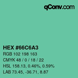 Color code: HEX #66C6A3 | qconv.com