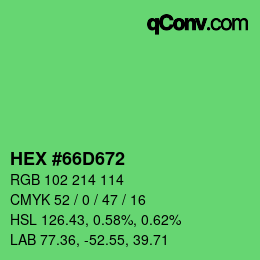 Color code: HEX #66D672 | qconv.com