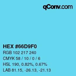 Color code: HEX #66D9F0 | qconv.com