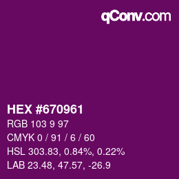 Color code: HEX #670961 | qconv.com