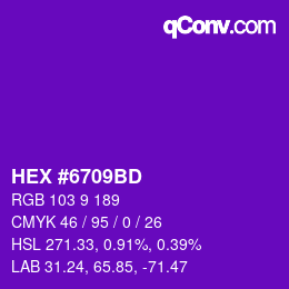 Color code: HEX #6709BD | qconv.com