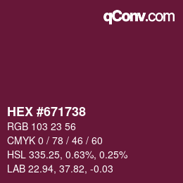 カラーコード: HEX #671738 | qconv.com
