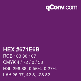 Color code: HEX #671E6B | qconv.com