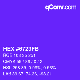 Color code: HEX #6723FB | qconv.com