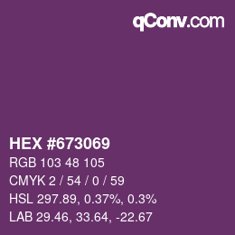 Color code: HEX #673069 | qconv.com