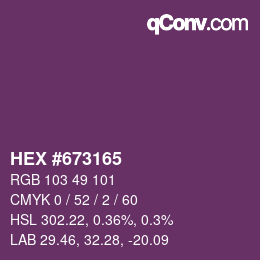 Color code: HEX #673165 | qconv.com