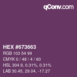Farbcode: HEX #673663 | qconv.com
