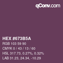 Color code: HEX #673B5A | qconv.com