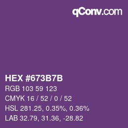 カラーコード: HEX #673B7B | qconv.com