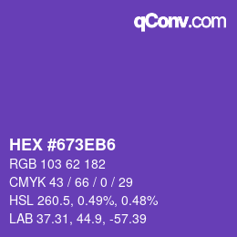 Color code: HEX #673EB6 | qconv.com