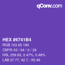 颜色代码: HEX #6741B4 | qconv.com