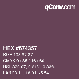 颜色代码: HEX #674357 | qconv.com