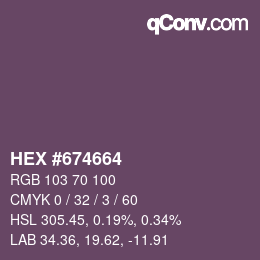 Color code: HEX #674664 | qconv.com