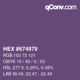 Color code: HEX #674979 | qconv.com