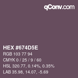 Color code: HEX #674D5E | qconv.com