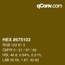 カラーコード: HEX #675103 | qconv.com