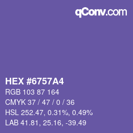 颜色代码: HEX #6757A4 | qconv.com