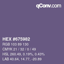 Color code: HEX #675982 | qconv.com