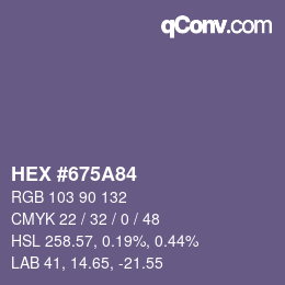 カラーコード: HEX #675A84 | qconv.com