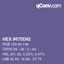 Color code: HEX #675D92 | qconv.com