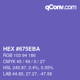 Color code: HEX #675EBA | qconv.com