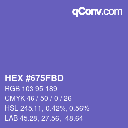 Color code: HEX #675FBD | qconv.com