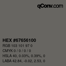 Color code: HEX #67656100 | qconv.com