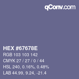 Código de color: HEX #67678E | qconv.com