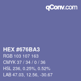 颜色代码: HEX #676BA3 | qconv.com