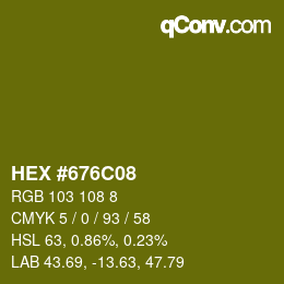 Color code: HEX #676C08 | qconv.com