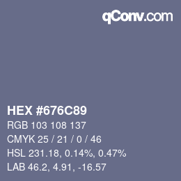 颜色代码: HEX #676C89 | qconv.com