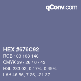 Color code: HEX #676C92 | qconv.com