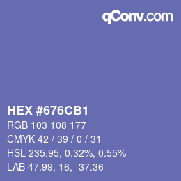 Farbcode: HEX #676CB1 | qconv.com
