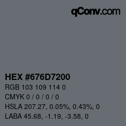 Color code: HEX #676D7200 | qconv.com
