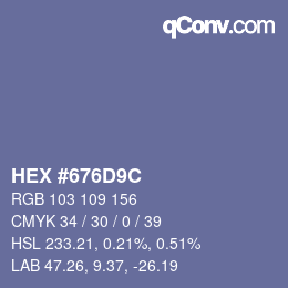 Color code: HEX #676D9C | qconv.com