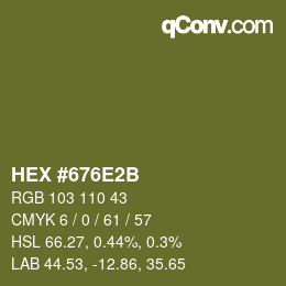 颜色代码: HEX #676E2B | qconv.com