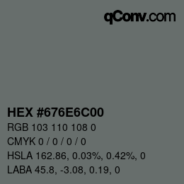 颜色代码: HEX #676E6C00 | qconv.com