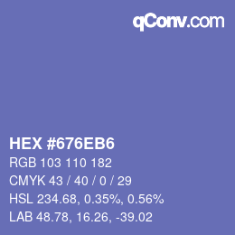 Color code: HEX #676EB6 | qconv.com